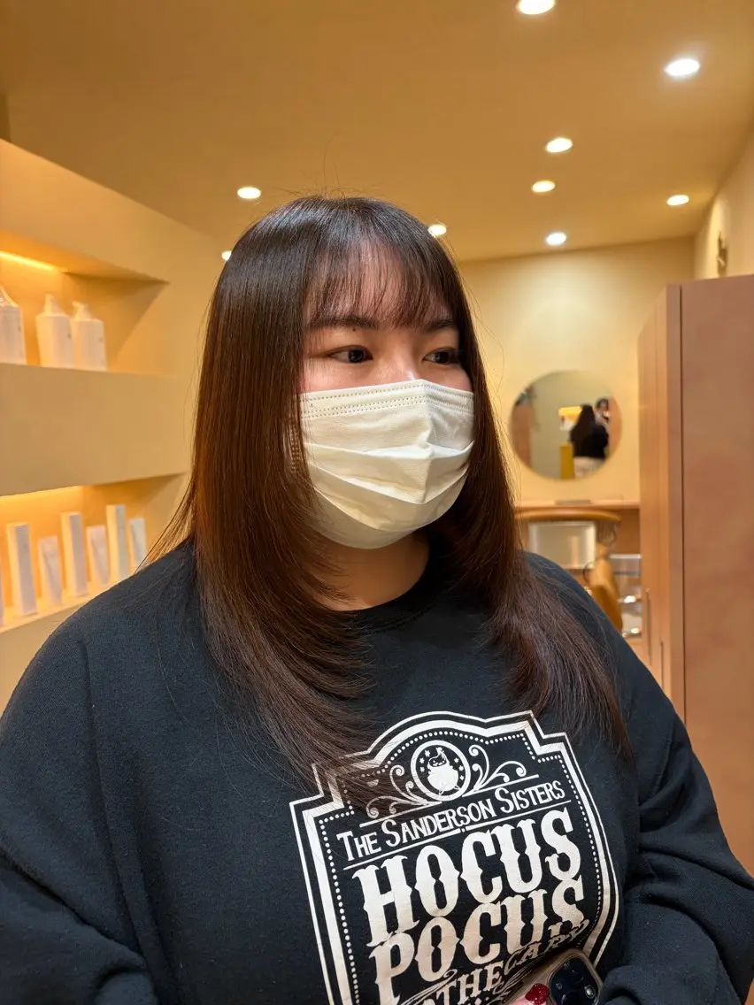 ロング パーマ レイヤーカット ストレートパーマ 北村 隼規のヘアスタイル