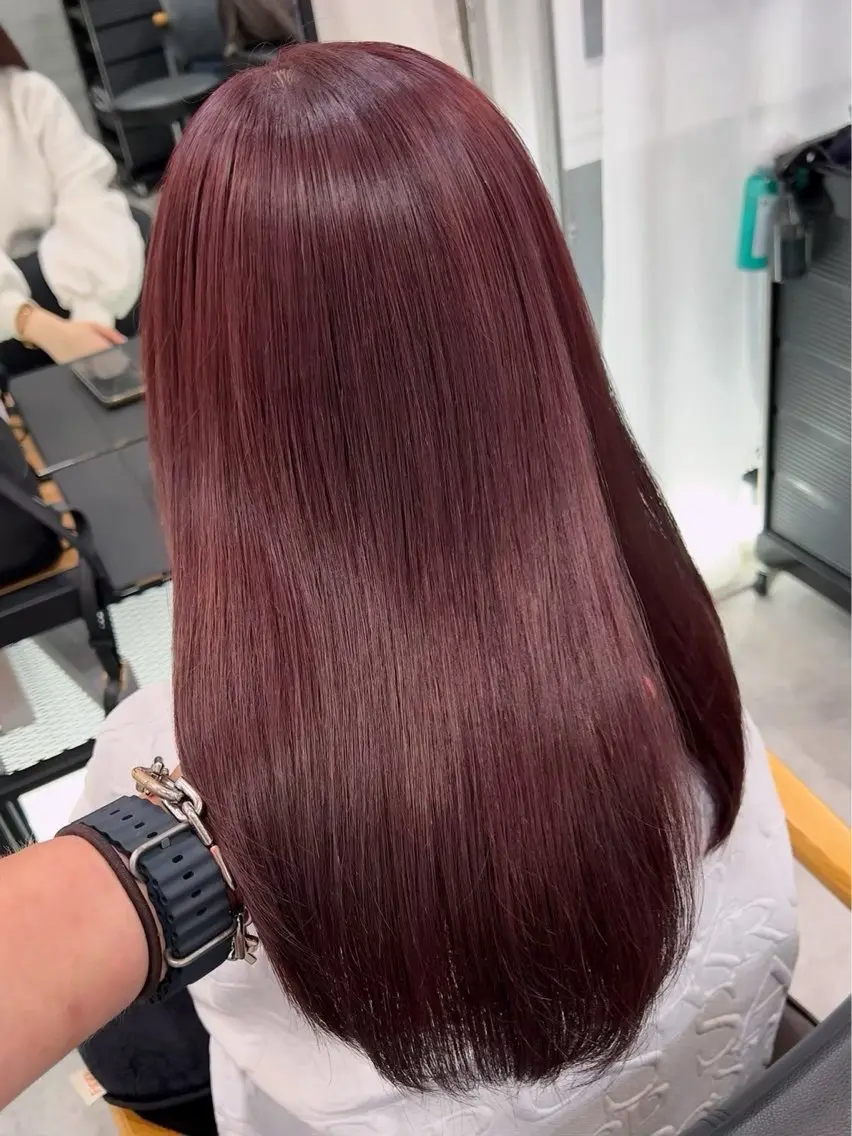 《🌹レッド系カラー専用🍒》カット➕カラー👑➕ハホニコトリートメント✨ブリーチなしでも高発色🌈特別なカラー剤を使用の写真