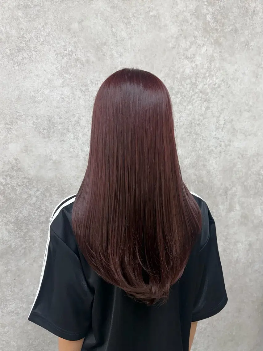 ロング カラー ブリーチ ダブルカラー ブリーチなしカラー レッドカラー カット ヘアカラー トリートメント 村田梨乃/ minim hairのヘアスタイル