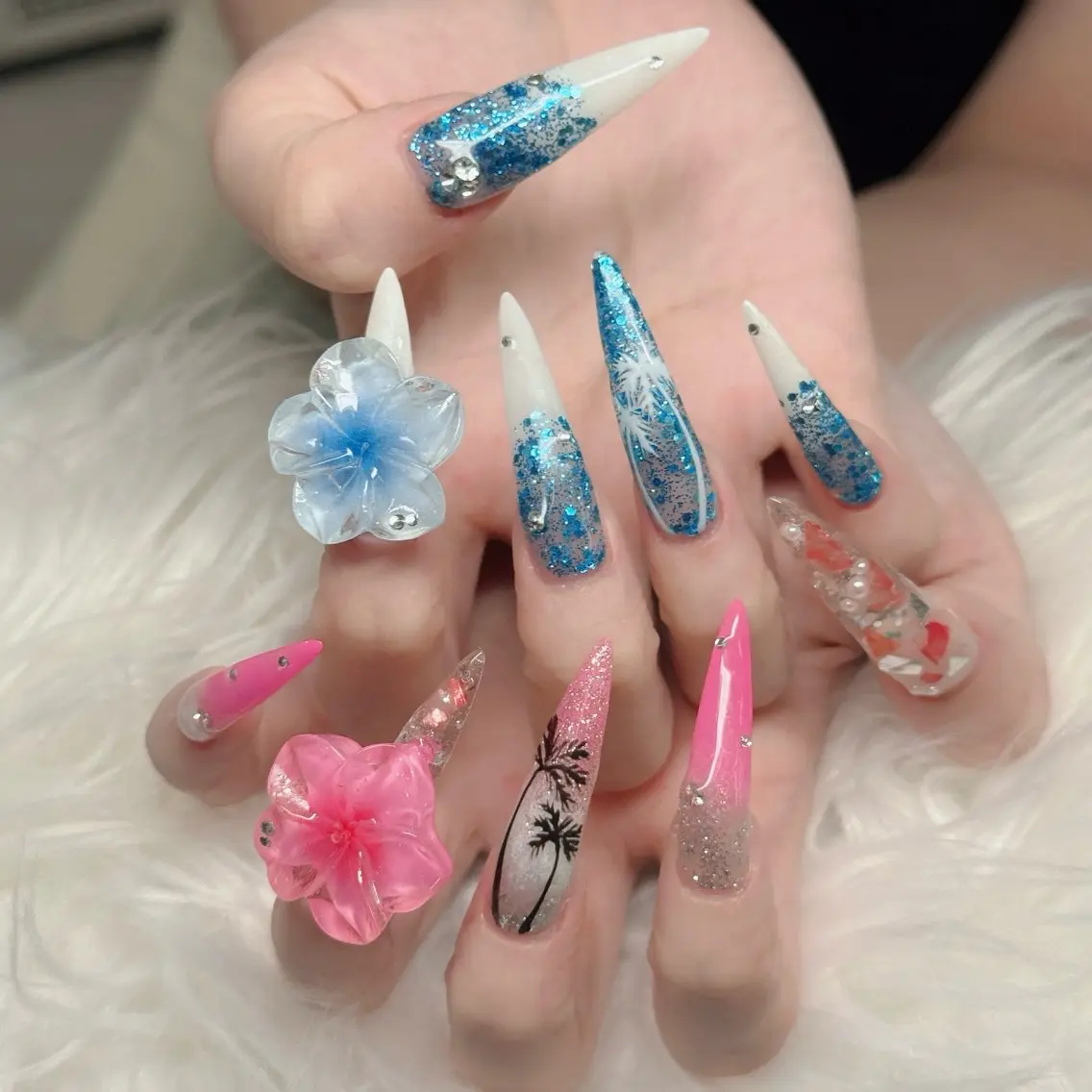 ネイル フットネイル フレンチネイル グラデーション 韓国ネイル ロングネイル ハンドネイル Hani Nail Salonのネイルデザイン