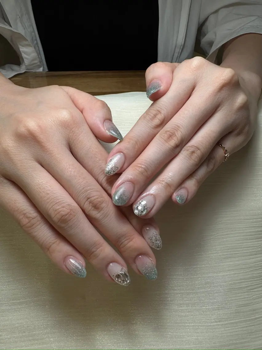 ネイル ハンドネイル ユリ🎀長さだし/ パラジェル/持ち込みのネイルデザイン