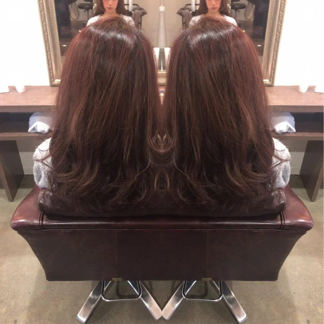 セミロング カラー レイヤーカット匠 イソザキノリユキのヘアスタイル