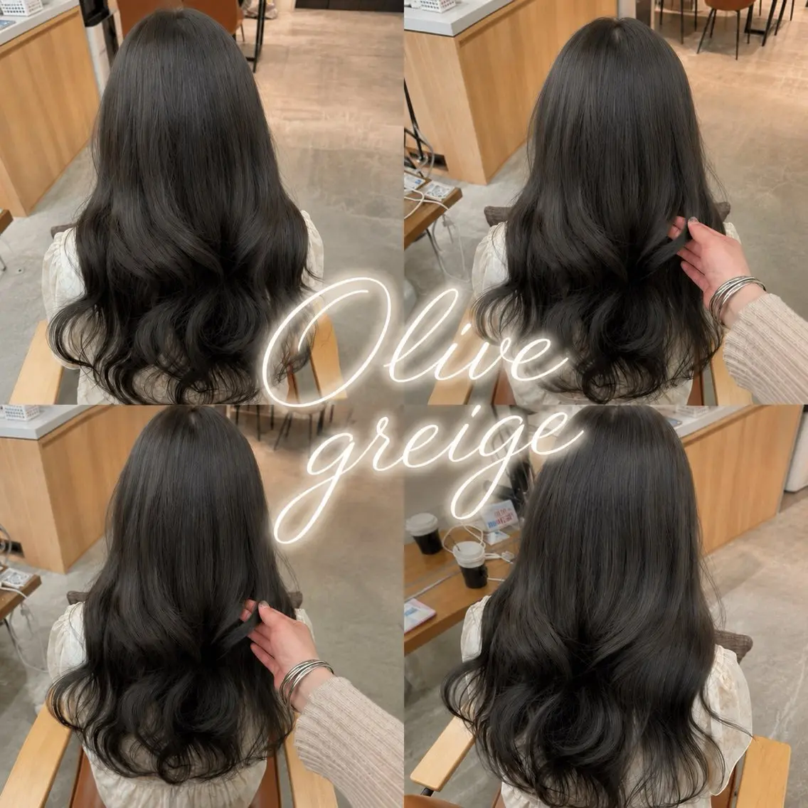 カラー 透明感カラー グレージュ オリーブグレージュ オリーブグレー ヘアカラー 𝐚𝐲𝐚𝐧𝐞 透明感カラー/淡めのヘアスタイル