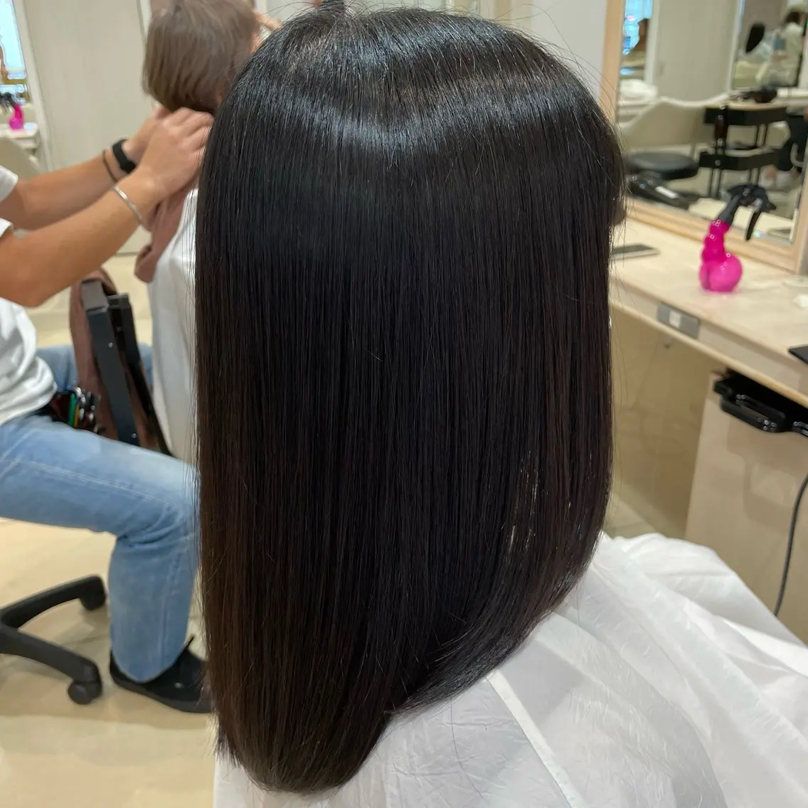 ロング カット 縮毛矯正 カジサ ケイコのヘアスタイル
