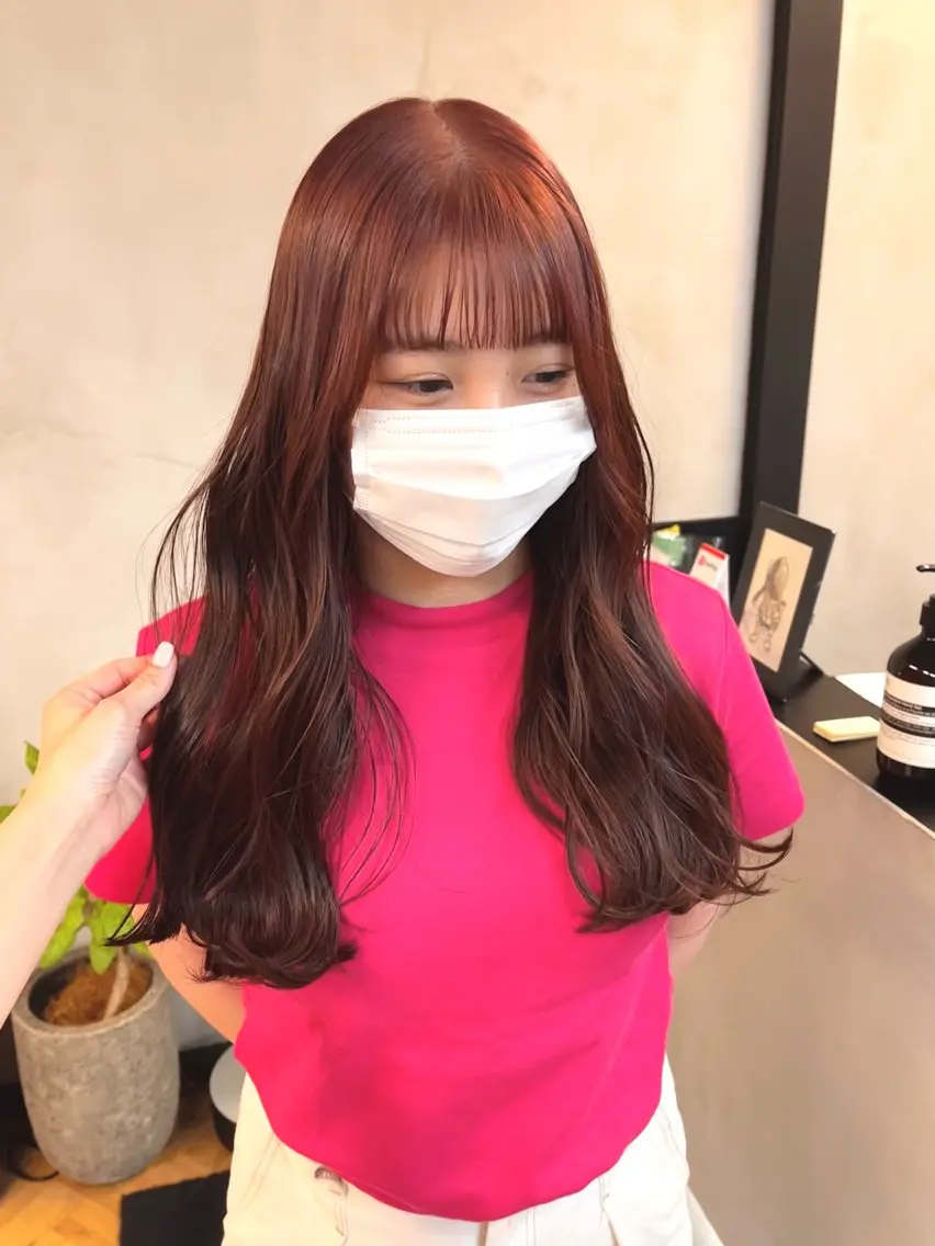 ロング カラー ヘアアレンジ ブリーチ ダブルカラー ブリーチなしカラー カット ヘアカラー トリートメント ena/ブリーチなし 透明感・レイヤー🎀のヘアスタイル