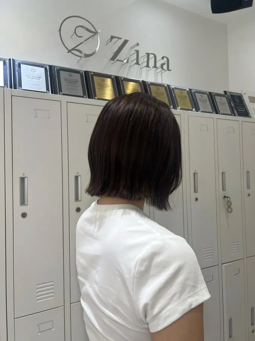 ミディアム カット mona🩵ボブ/ レイヤー/ヘアセットのヘアスタイル