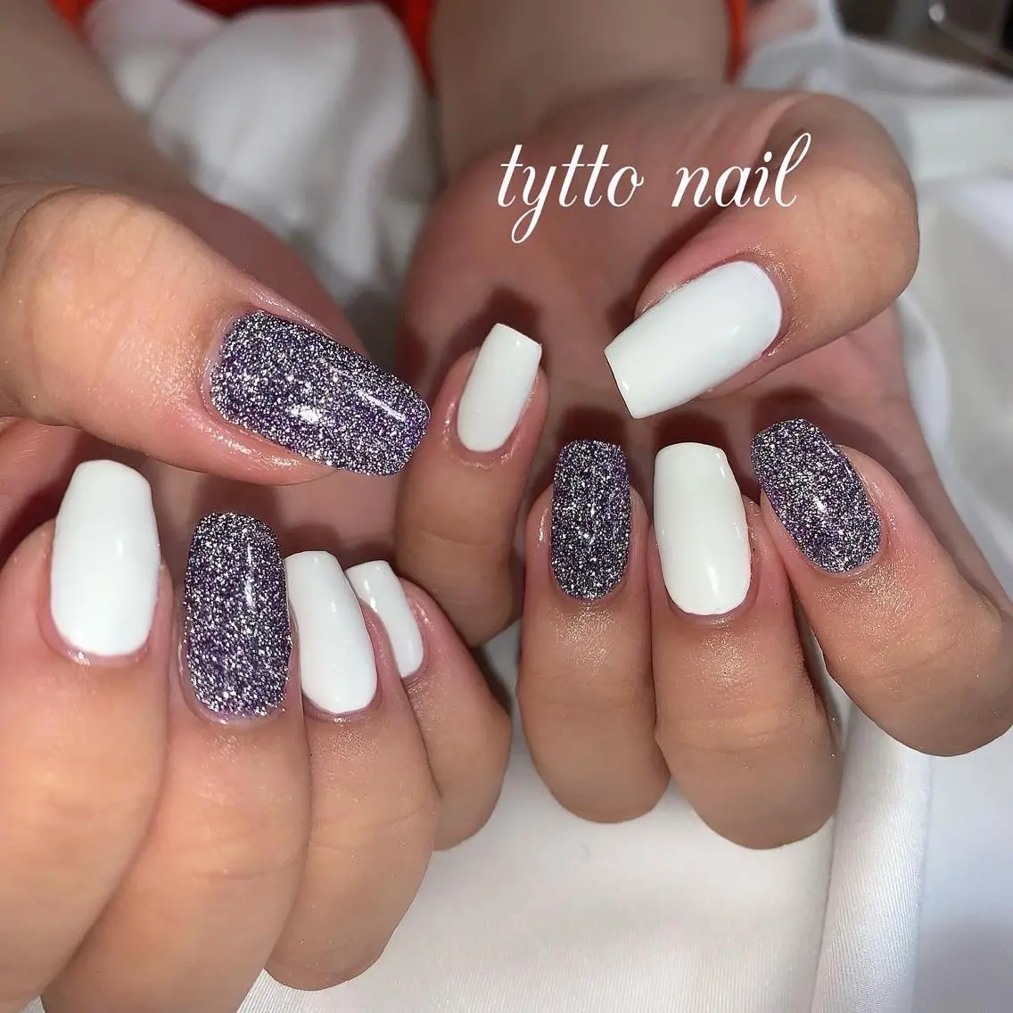 ネイル フラッシュネイル フレンチネイル キラキラネイル 韓国ネイル ワンカラーネイル tytto nail ❤︎‪‪eri‪‪のネイルデザイン