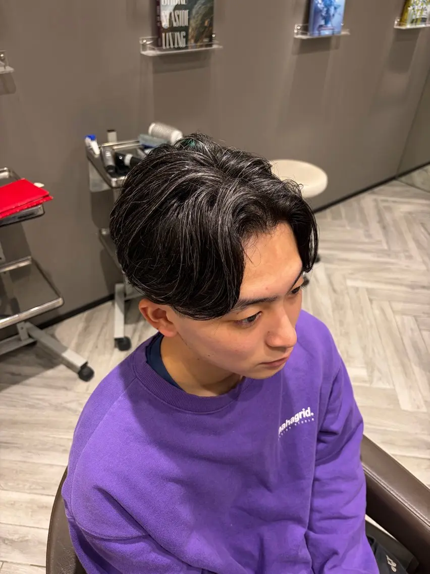🔵メンズカット&ケア縮毛矯正+スタイリングの写真
