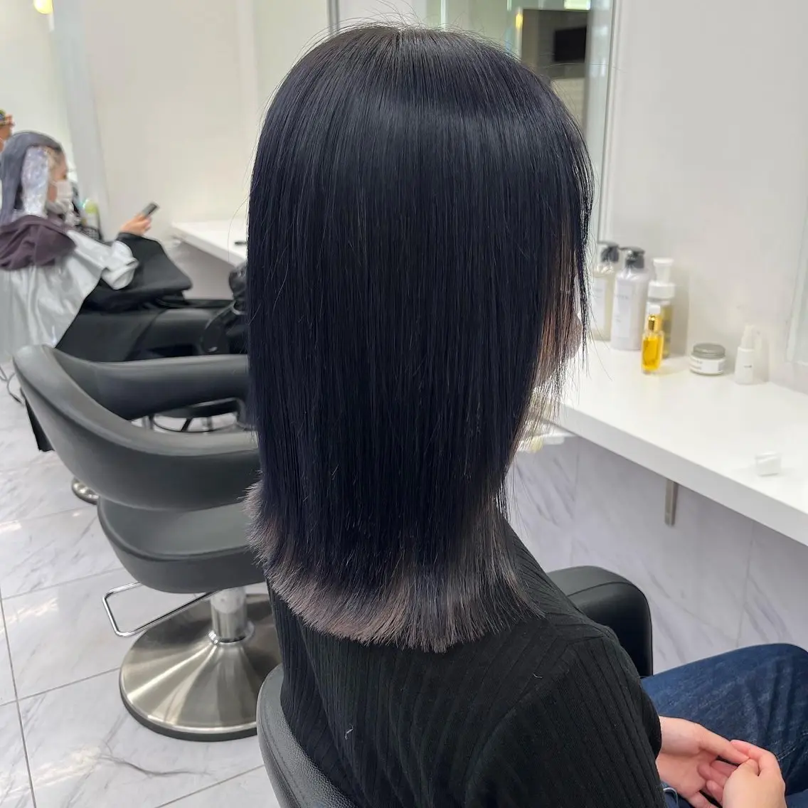 セミロング ヘアカラー トリートメント ヘッドスパ ヘアセット 寒色/ベージュヘア ブリーチありMiOのヘアスタイル