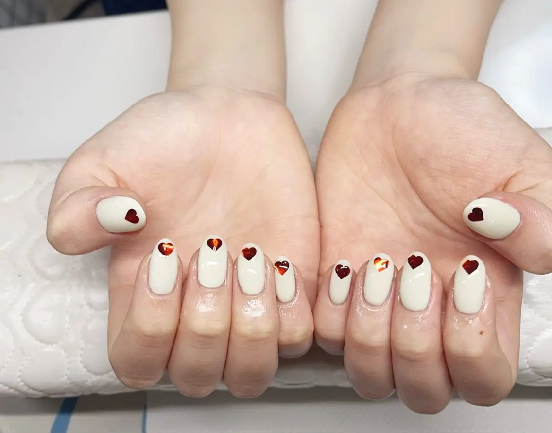 ラメ／カラーワンカラー + ラインストーン／パール／ホログラム 10個付きの写真