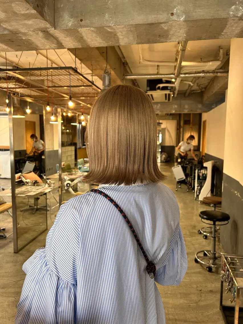 ミディアム カラー ベージュカラー ブリーチ ヘアカラー keen 立川のヘアスタイル
