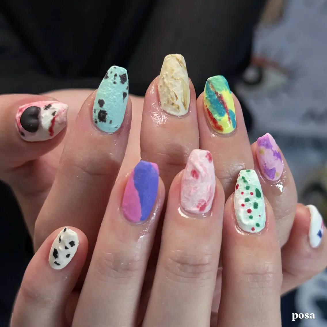 ネイル 氷ネイル・うるうるネイル シンプルネイル ハンドネイル posa nail モエミのネイルデザイン