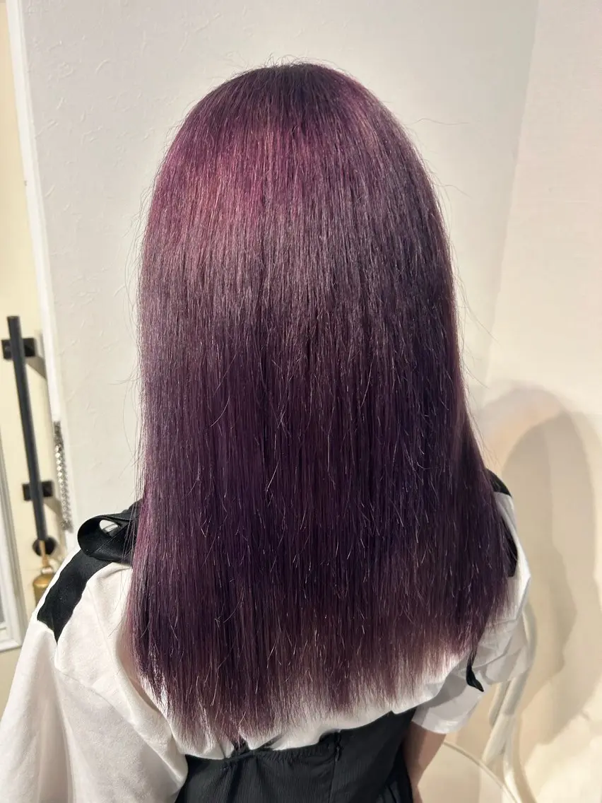 ロング パープルカラー ヘアカラー annuy ハルタのヘアスタイル