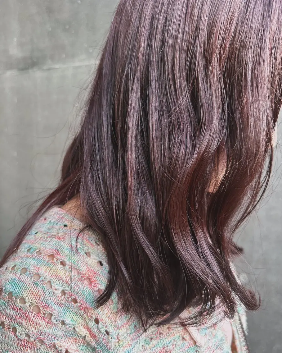 ミディアム ピンクブラウン mana /髪質改善 オリーブベージュ🌿のヘアスタイル