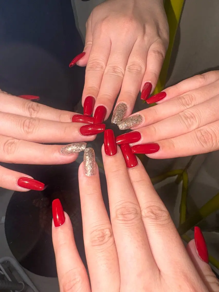 ネイル ラメ(グリッター) ハンドネイル 33nail✴️栄 スミレ❇️Gel-xのネイルデザイン