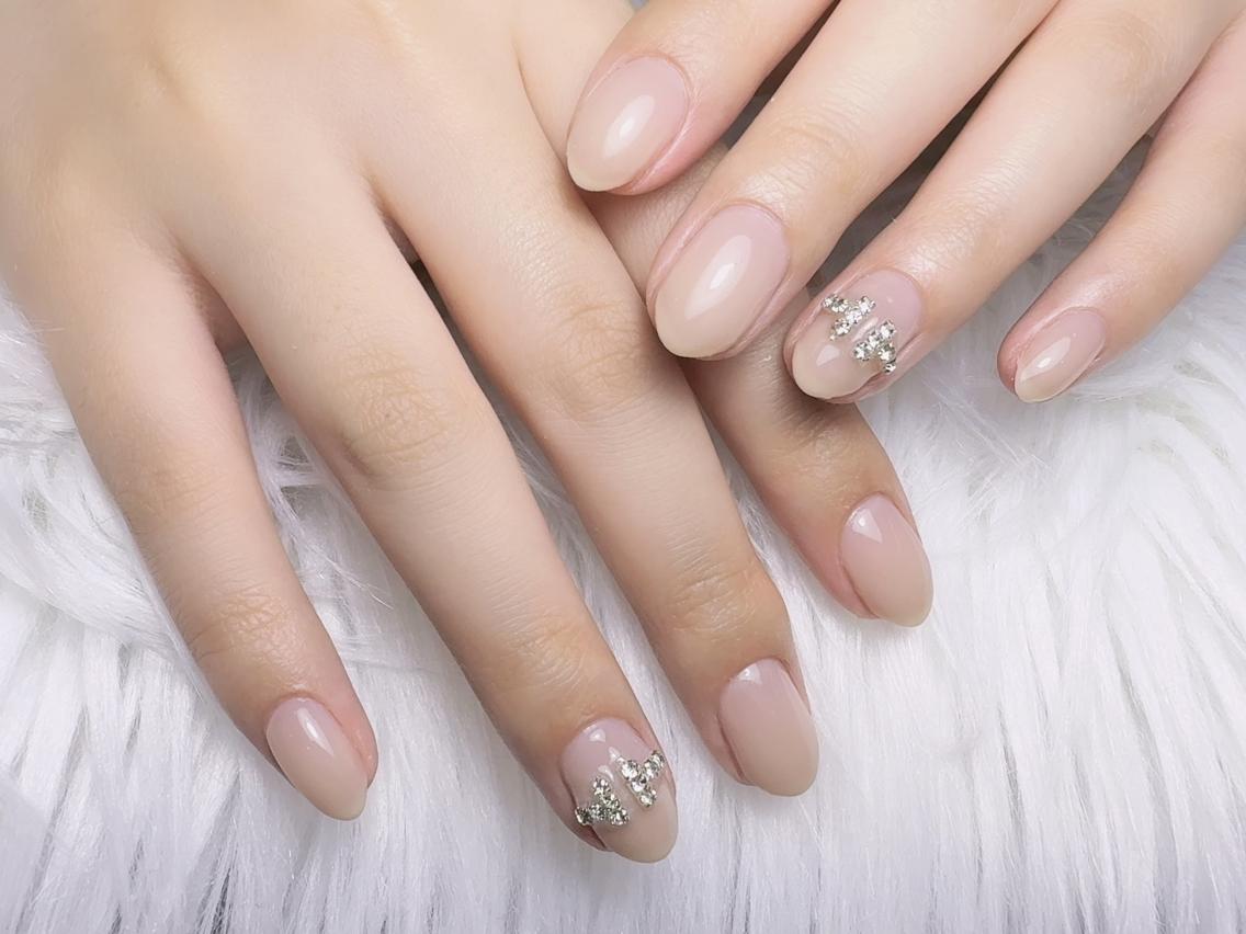 ネイル アートネイル フラッシュネイル フレンチネイル ジェルネイル ガラスフレンチ M2  BEAUTY Yukiのネイルデザイン