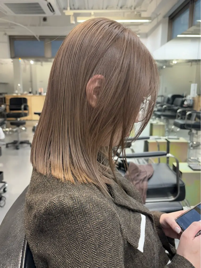 ミディアム カラー カット ヘアカラー トリートメント 村田 りょうやのヘアスタイル