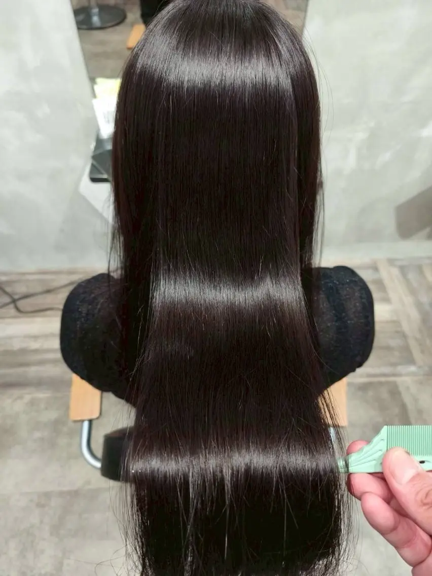ロング カラー ヘアアレンジ VIMhair天神店 縮毛矯正 ハイライトのヘアスタイル