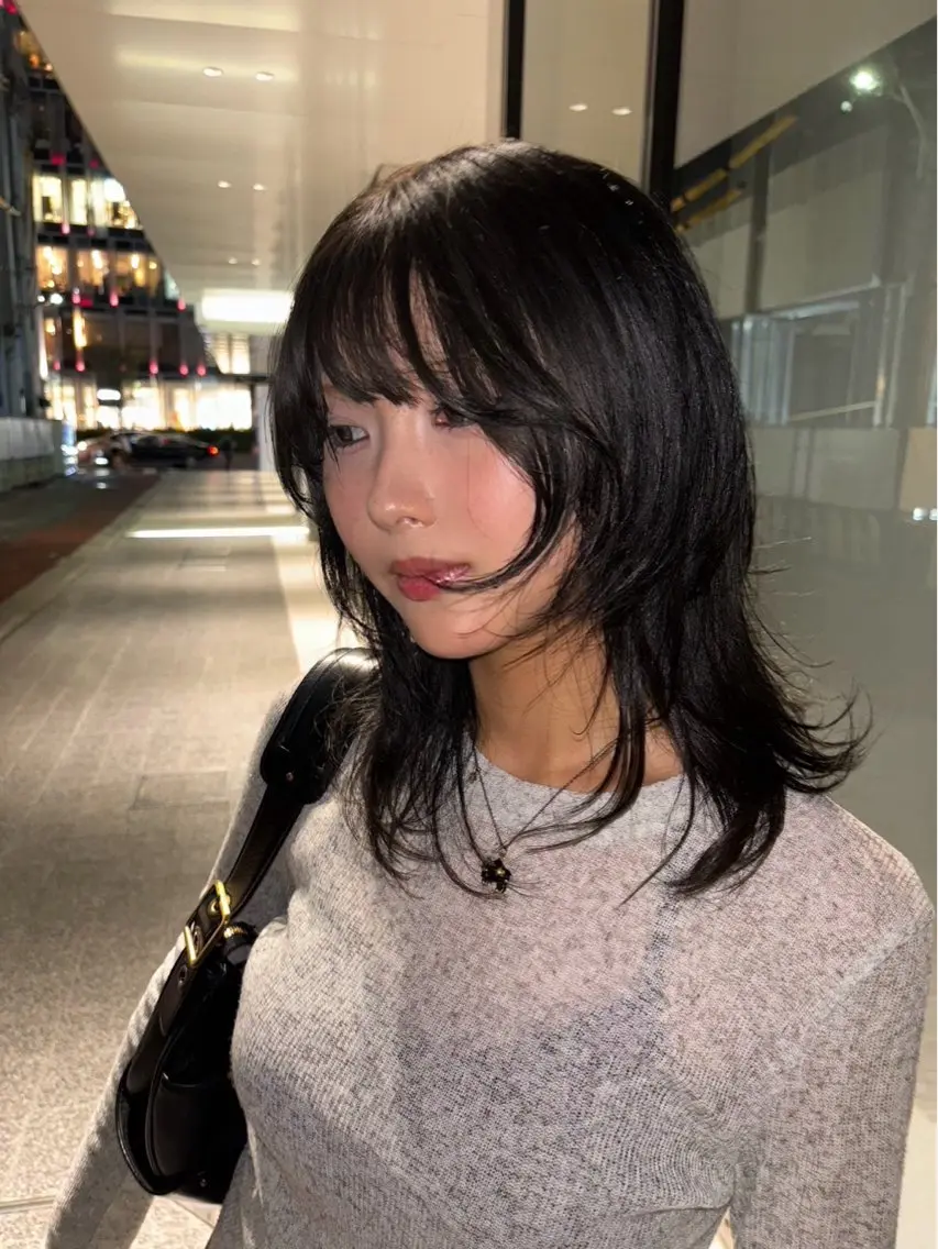 ミディアム カラー ヘアアレンジ ヘアカラー トリートメント ヘッドスパ 🌀パーマ　レイヤー ボブ/marinoのヘアスタイル