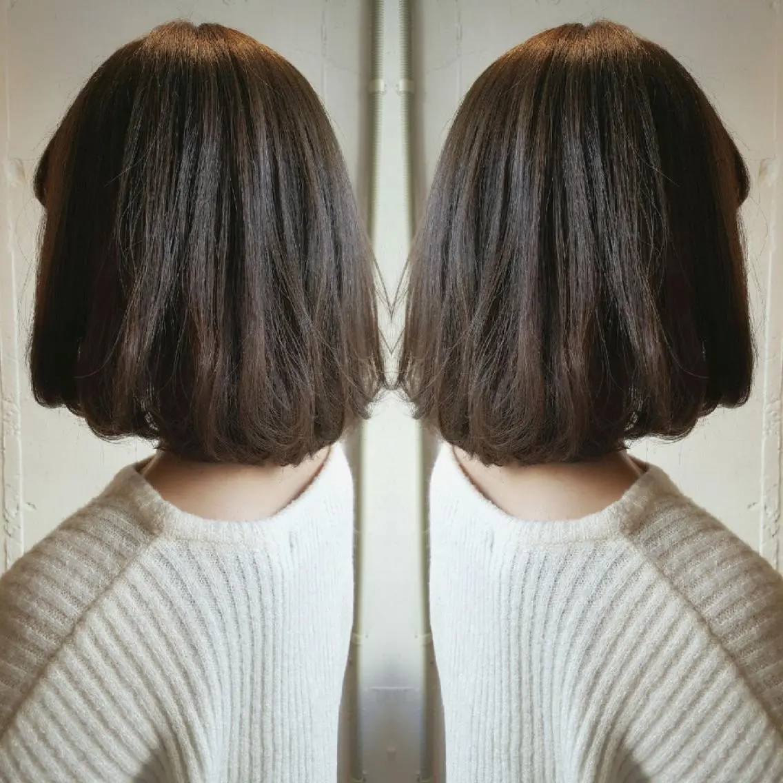 ミディアム アッシュ ボブ あらき ちさとのヘアスタイル