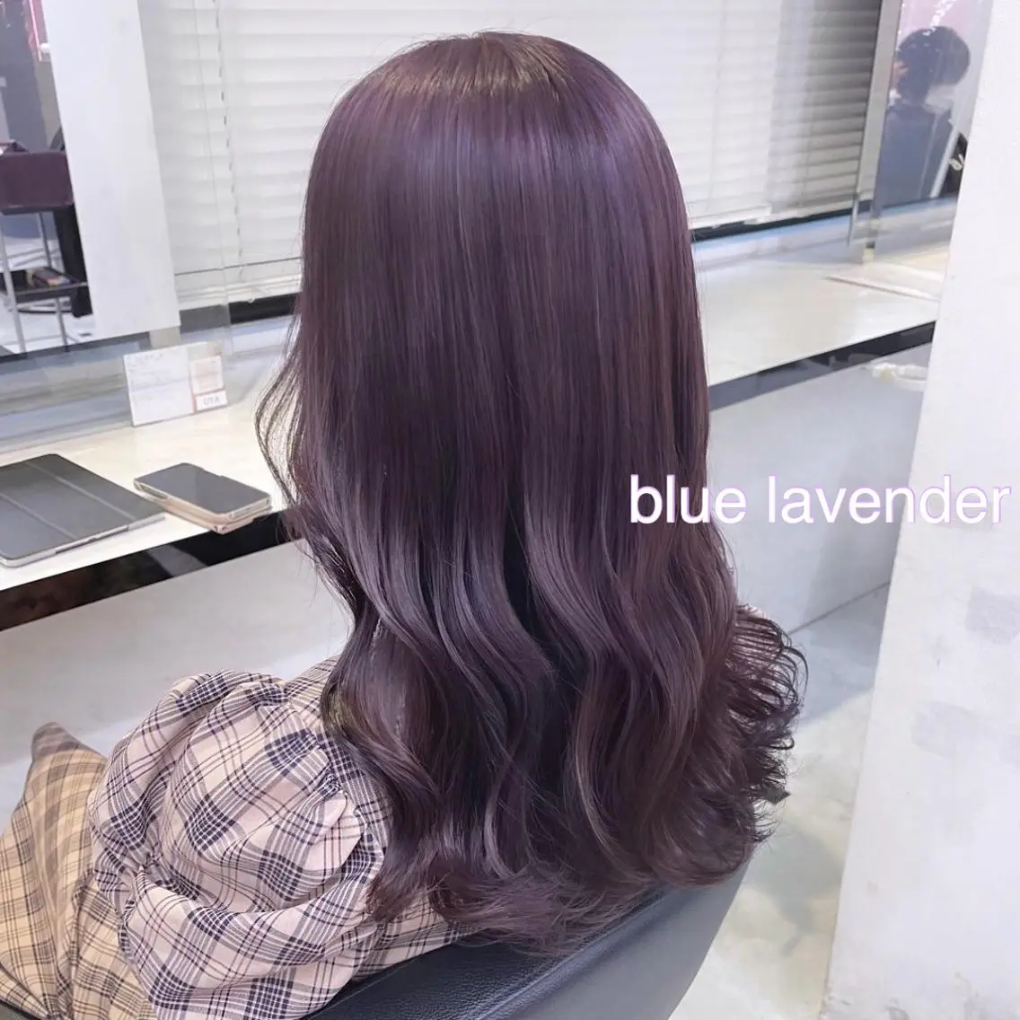 セミロング カラー ヘアアレンジ ブリーチ ブルーカラー ブルーラベンダー ラベンダーカラー 透明感/艶髪/💖 トレンドスタイル💖のヘアスタイル