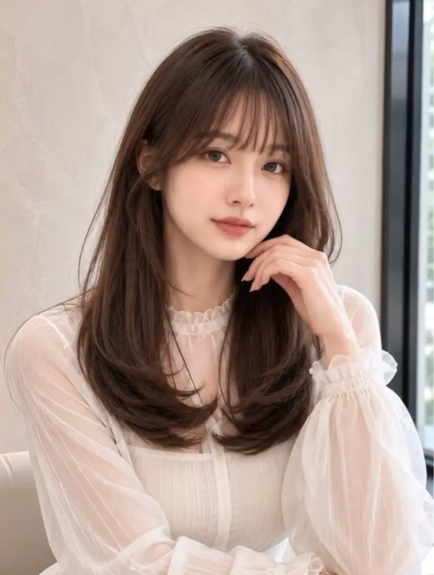セミロング ＿WHITE鳳店 アンダーバーホワイトのヘアスタイル