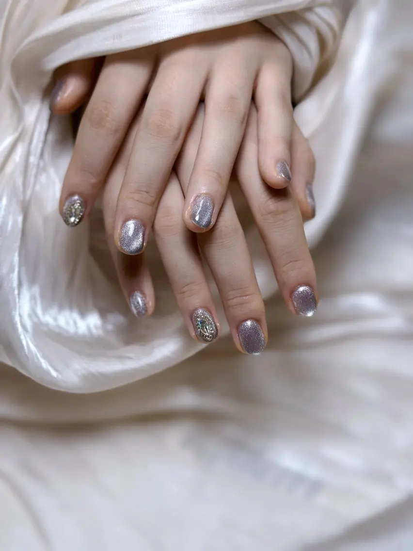 ネイル マグネットネイル マグネットワンカラー ワンカラーネイル ハンドネイル Maggie nailクロのネイルデザイン