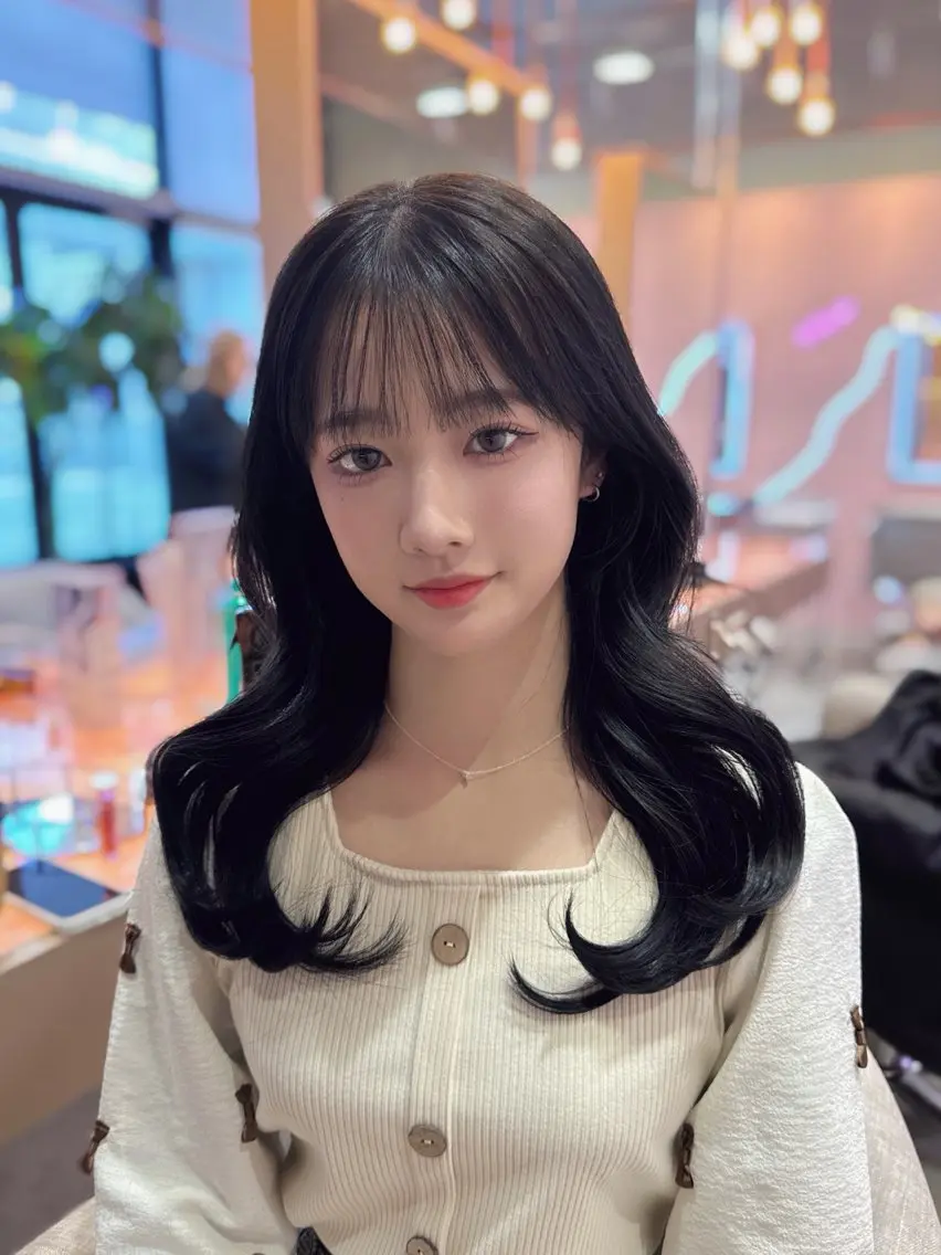 セミロング カット ヘアカラー 艶カラー✨レイヤー 𝐚𝐲𝐚𝐤𝐚のヘアスタイル