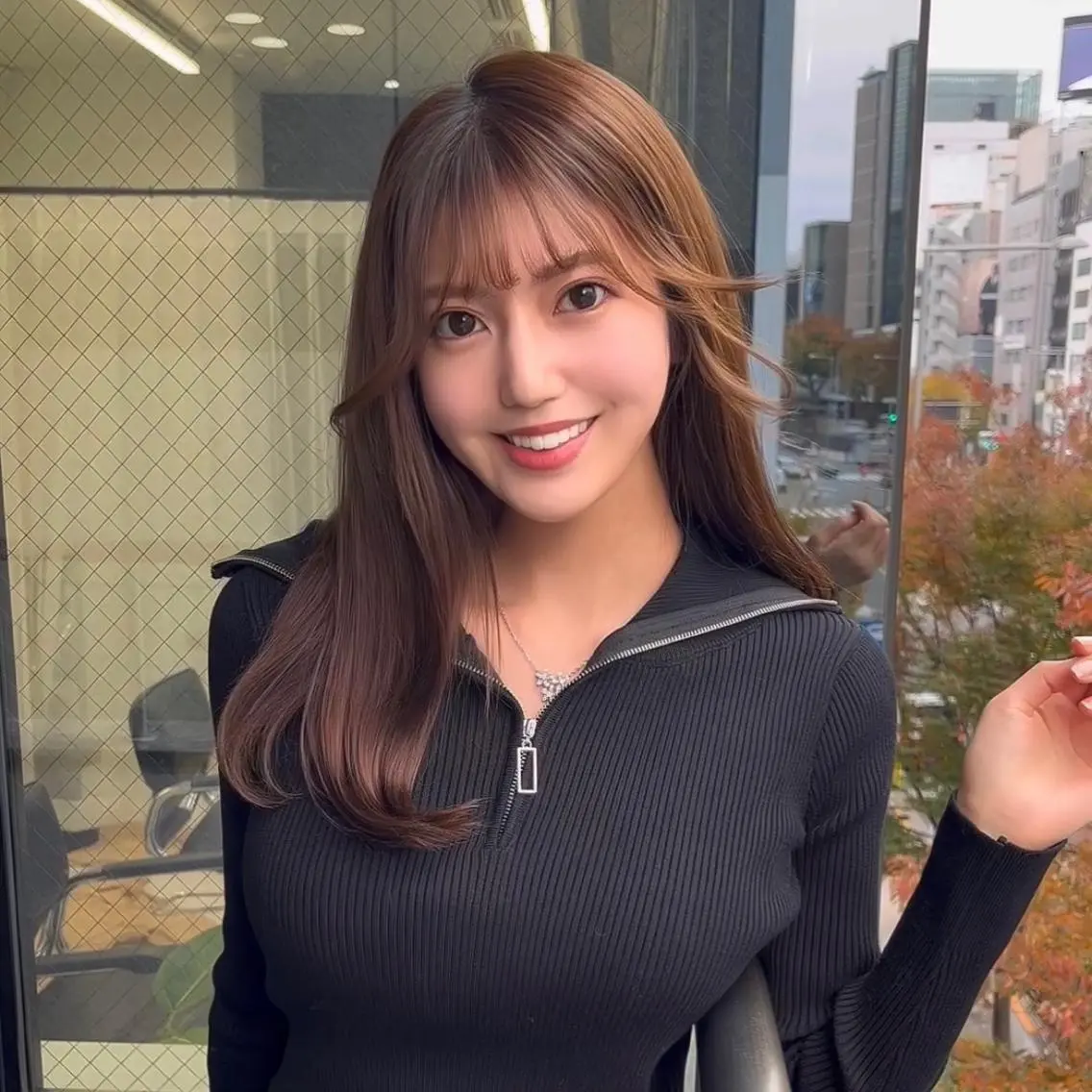 セミロング カラー パーマ ヘアアレンジ 結婚式・ブライダル アッシュ ベージュカラー 黒髪 ブリーチ 韓国ヘア×2way 🇰🇷和知拓郎のヘアスタイル