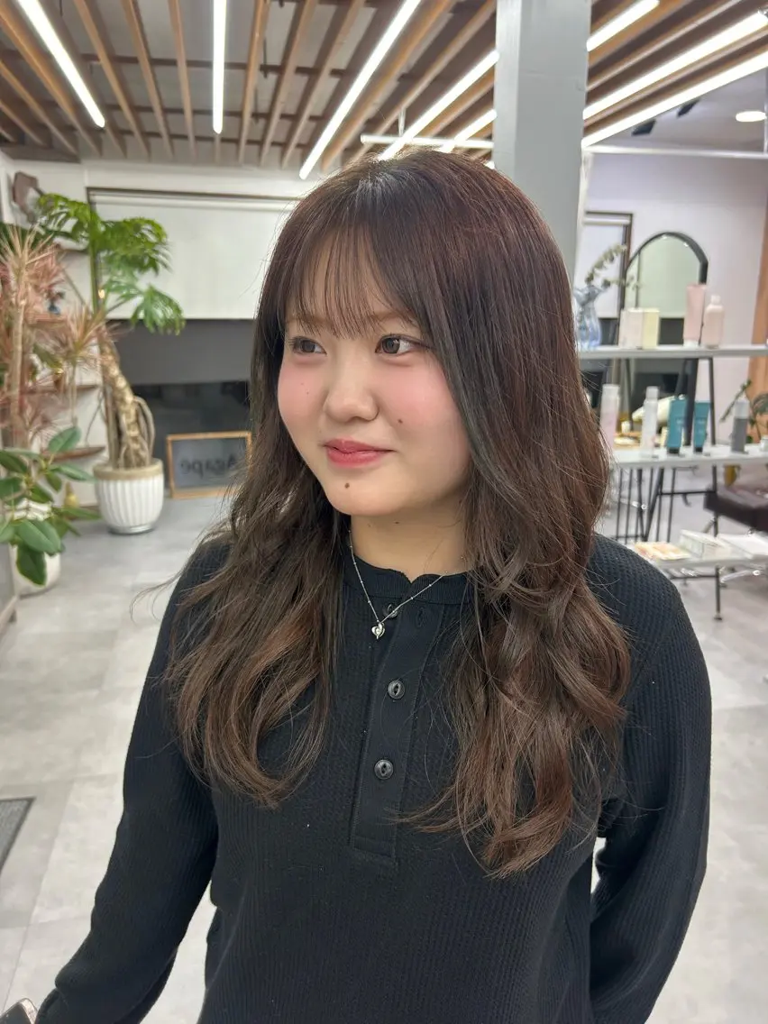 セミロング カラー カット ヘアカラー トリートメント 田村 雪華のヘアスタイル
