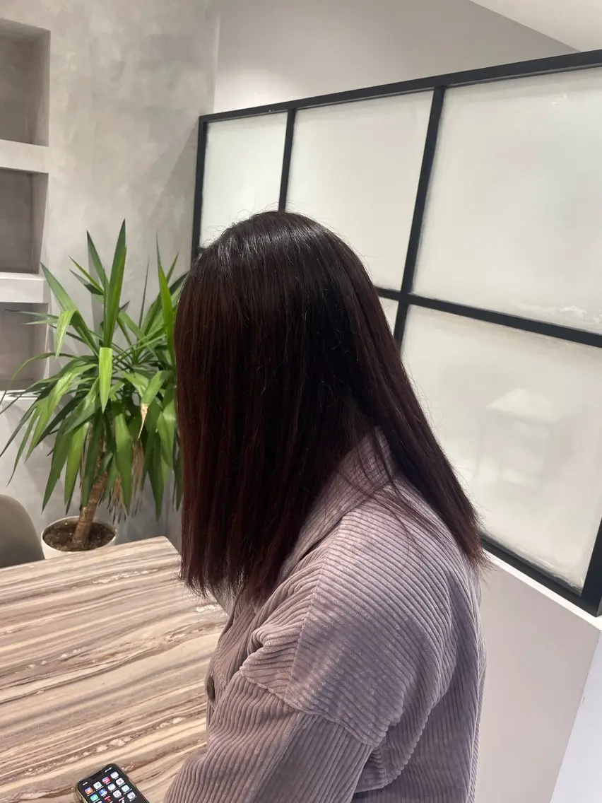 ミディアム カラー ブラウンカラー ピンクカラー 🎀 三浦 夢花のヘアスタイル