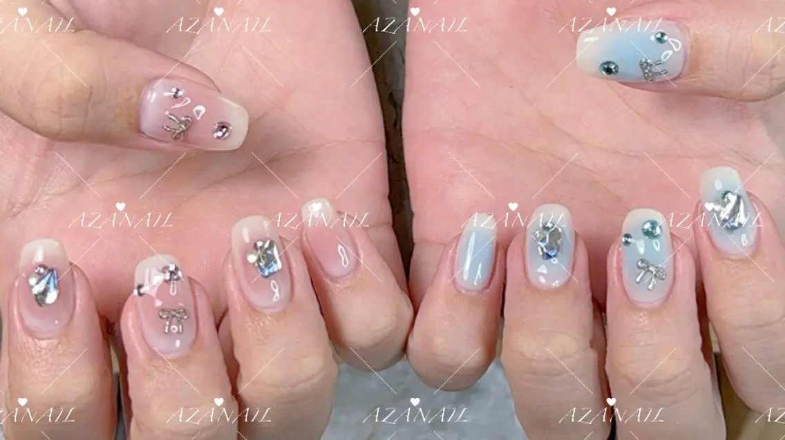 ネイル チークネイル グラデーション マグネットネイル シンプルネイル 春ネイル ハンドネイル AZA NAILROOMのネイルデザイン