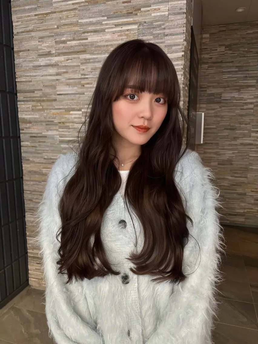 ロング 顔まわりレイヤー レイヤーカット カット ヘアカラー トリートメント レイヤーカット🎀 kanaのヘアスタイル