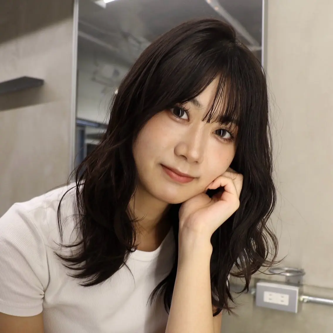 セミロング カット ヘアカラー トリートメント 阿倍野/髪質改善 /縮毛矯正/坪田幸広のヘアスタイル
