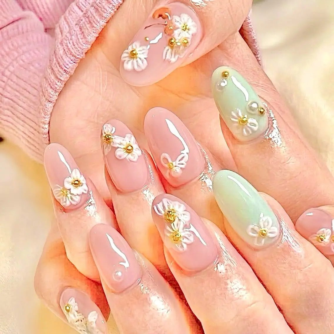 セミロング ハンドネイル Nail Salon midnightのネイルデザイン