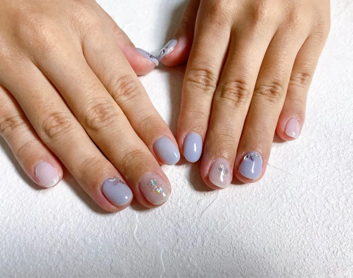ネイル オーロラネイル フットネイル フレンチネイル ジェルネイル 韓国ネイル ハンドネイル kiki nail たまプラーザのネイルデザイン