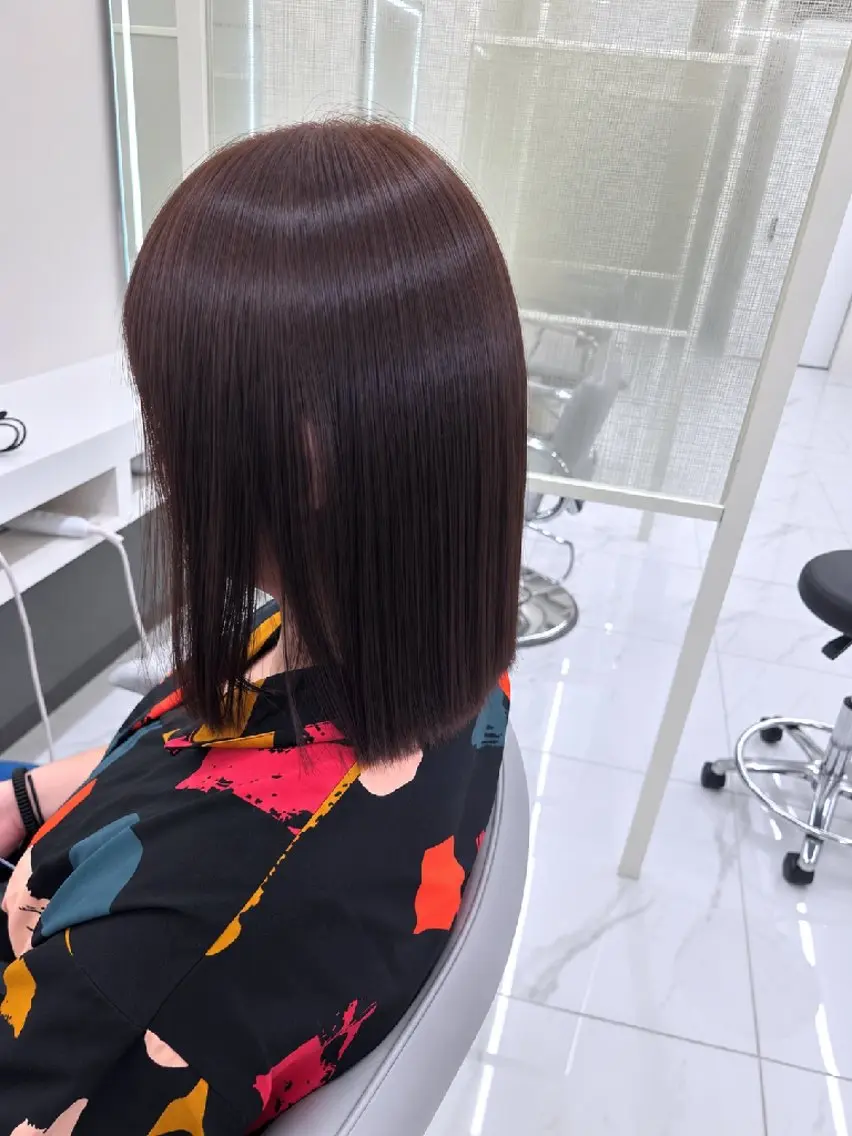 ミディアム ヘアカラー 縮毛矯正 まさよし/ 天王寺/カラーモデルのヘアスタイル