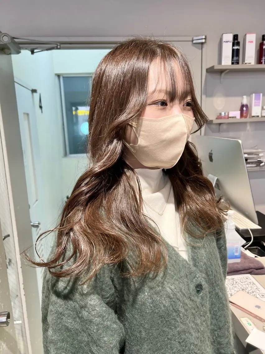 ロング カラー パーマ ヘアアレンジ メンズ 上品＆韓国風 🥀海心🥀のヘアスタイル