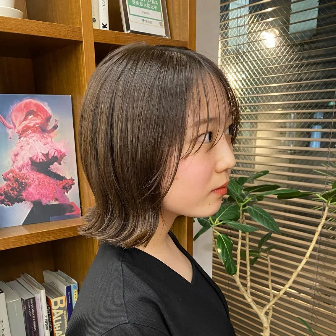 ショート カラー パーマ 似合わせレイヤー/ ケアパーマ/高倉のヘアスタイル
