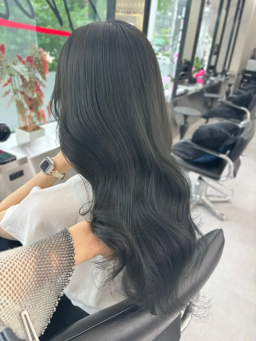 ロング カラー カット ヘアカラー トリートメント 心斎橋/ブリーチなし 髪質改善/レイヤーのヘアスタイル