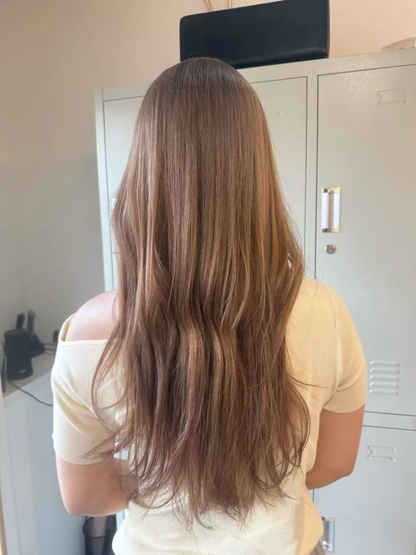 ロング ヘアカラー トリートメント 透明感カラー🫧 🍒久留米美容室のヘアスタイル
