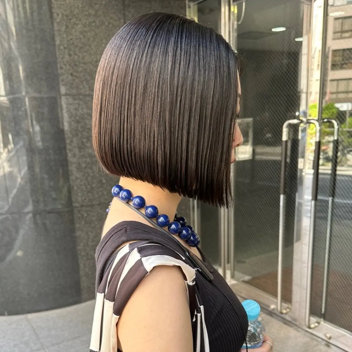 ショート 切りっぱなしボブ 前下がりボブ ボブ ウルフカット カット 縮毛矯正 トリートメント 髪質改善 縮毛矯正/ レイヤー/銀座/本木のヘアスタイル