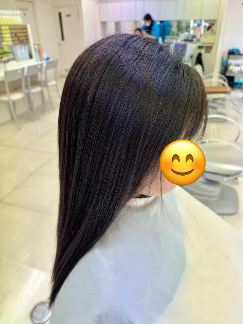 ロング 縮毛矯正 縮毛矯正 タカハシ リナのヘアスタイル