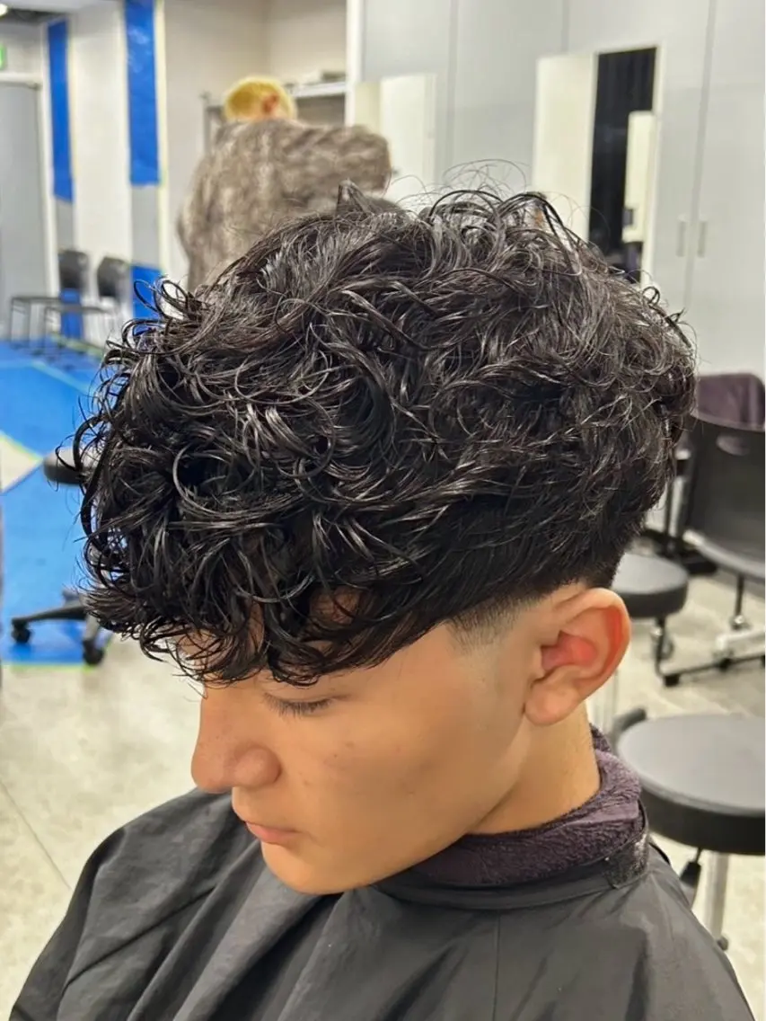 ショート パーマ メンズ スペインカール カット パーマ メンズパーマカット 達人/涼のヘアスタイル