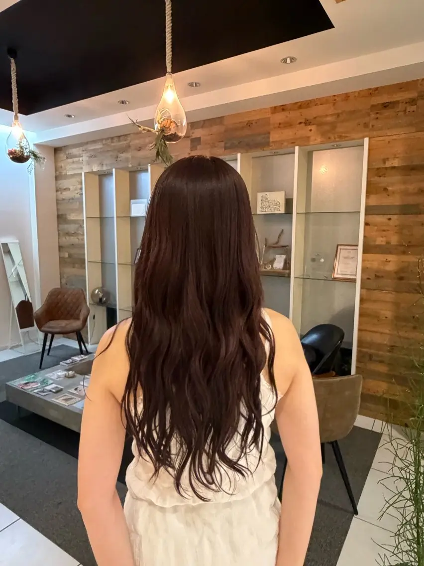 ロング カラー ブラウンカラー ピンクカラー ピンクブラウン ヘアカラー カラーモデル🍒/ 長久手/パーマモデルのヘアスタイル