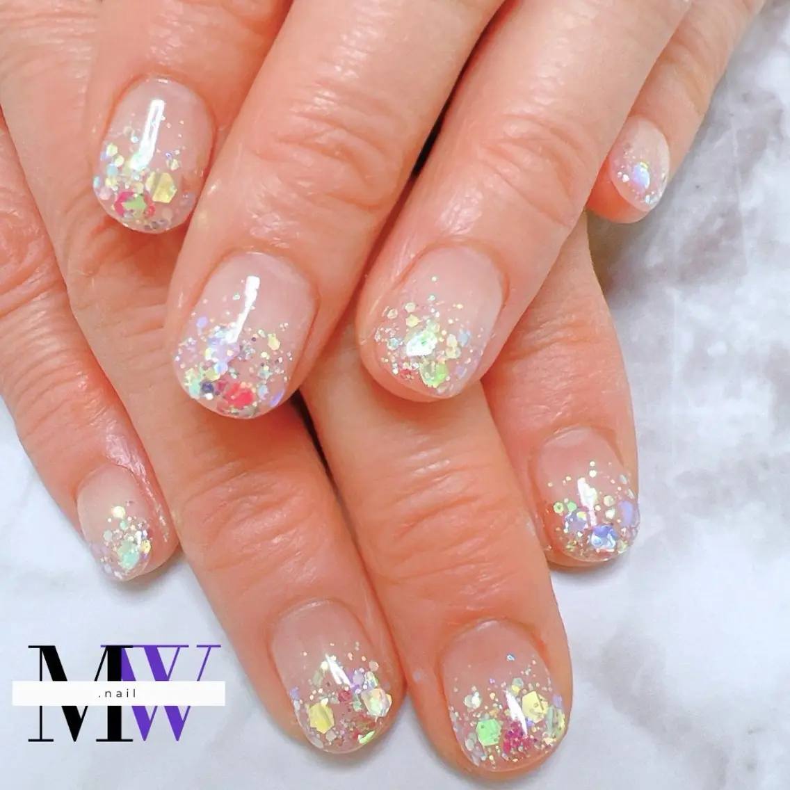 ネイル グラデーション ラメ(グリッター) ハンドネイル MW .nailのネイルデザイン