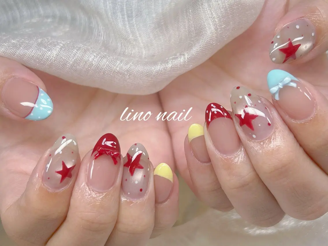 ネイル アートネイル チークネイル 成人式 入学式 長さ出し ハンドネイル Lino Nailのネイルデザイン