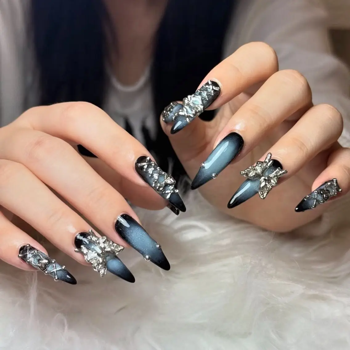 ネイル 桜ネイル 長さ出し フレンチネイル 韓国ネイル マグネットネイル ハンドネイル Kiwami nailsalonのネイルデザイン