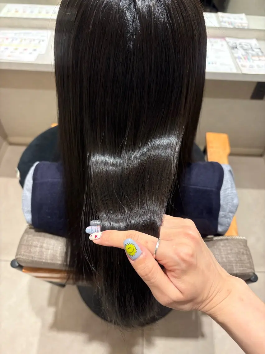 ロング 縮毛矯正 カット 縮毛矯正 トリートメント 🪿透明感/艶カラー ﾜﾀﾅﾍﾞｱｵｲのヘアスタイル