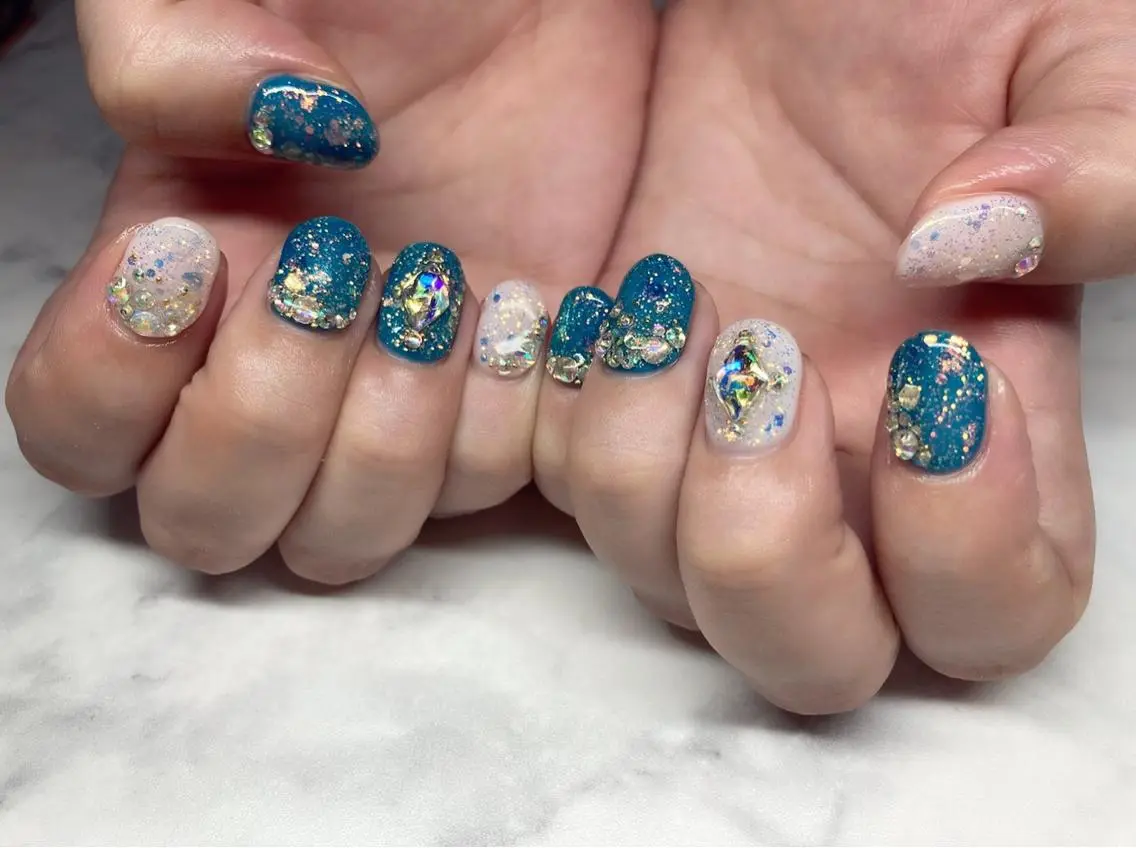 ネイル ジェルネイル パラジェル 夏ネイル Nail&eye Belire 新宿のネイルデザイン